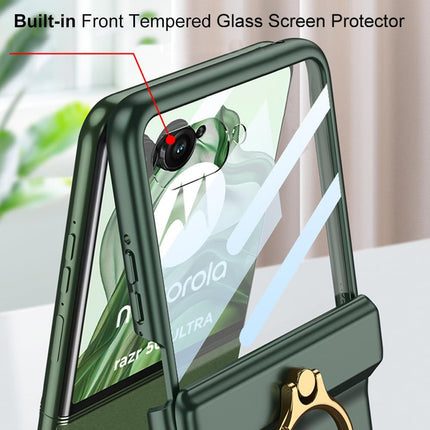 Kapa Magnetic Hinge and Ring Back Cover for Motorola Razr 60 Ultra | Ultra Thin Shockproof Slim Hard Protective Case (Green)