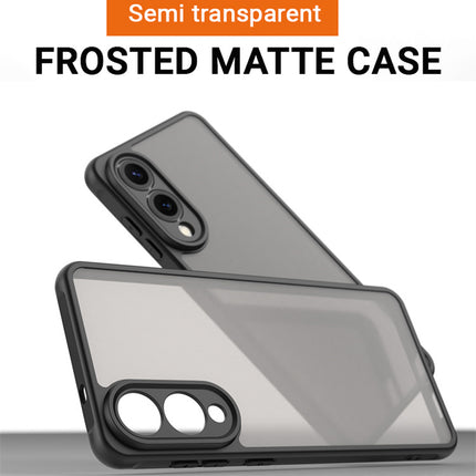 Kapa Shield Frosted Acrylic Back Cover for Samsung Galaxy S25 Edge| Hard Slim Inbuilt Camera Lens Cover Protection Shock Proof Bumper Case (Black)