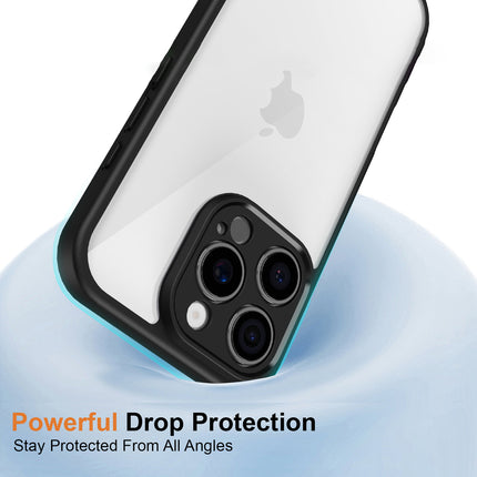 Kapa Hawkeye Clear Back Cover for Apple iPhone 16 Pro | Camera Lens Protector Shockproof Slim Clear Case Cover (Black Sides)