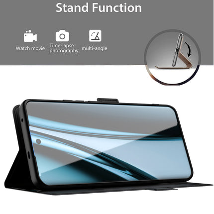 Kapa Noble Slim Magnetic Leather Flip Case Cover for Realme 13 PRO / 13 PRO PLUS | Card Holder Stand Flip Wallet Case (Black) - Mobizang