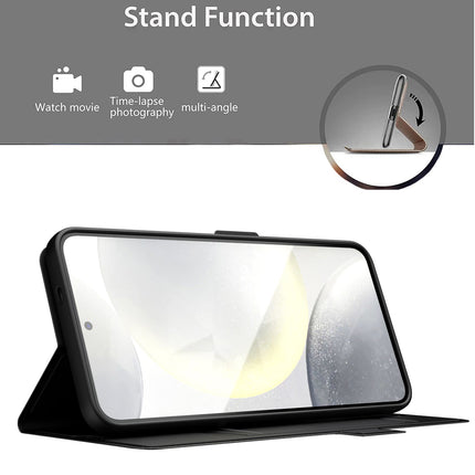 Kapa Noble Slim Magnetic Leather Flip Case Cover for Samsung Galaxy S25 Plus | Card Holder Stand Flip Wallet Case (Black)