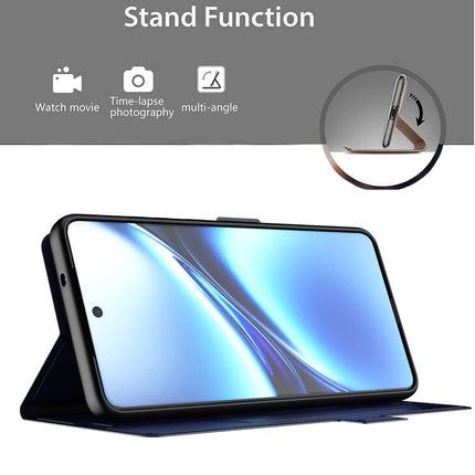 Kapa Noble Slim Magnetic Leather Flip Case Cover for Vivo X200 Pro (5G) | Card Holder Stand Flip Wallet Case (Blue)