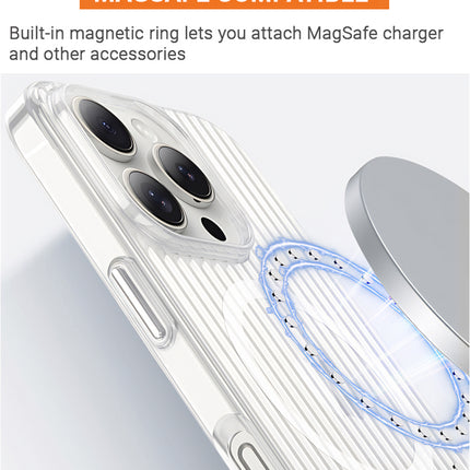 Kapa Matte Magnetic Wave Grip Back Cover for Apple iPhone 16 Pro Max | [MagSafe Compatible] Wireless charging, Slim, Metal Buttons, Frosted Back Case (White)