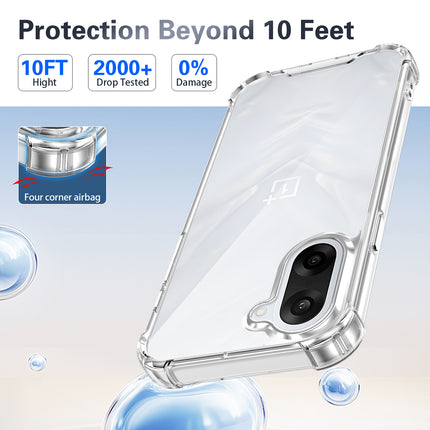 Kapa Airbag Armor Back Cover for OnePlus Nord CE 5 | Clear Slim Shockproof [Military Grade Protection] Hybrid Bumper Case (Clear)