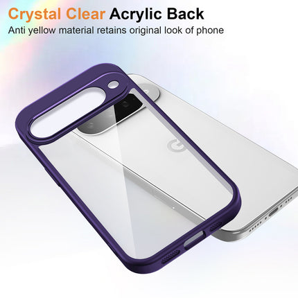 Kapa Hawkeye Clear Slim Tough Back Cover for Google Pixel 10 | Camera Lens Protector Anti Yellow Shockproof Clear Hybrid Case Cover (Purple)