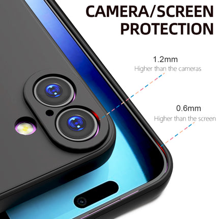 Kapa Matte Protective Lens Flexible Back Cover for Apple iPhone 17 | Slim Silicone with Soft Lining Shockproof Full Body Bumper Case (Black)