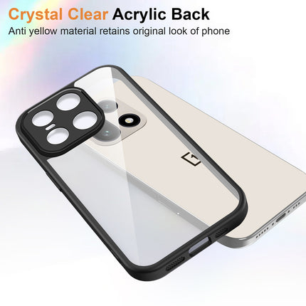 Kapa Hawkeye Clear Slim Tough Back Cover for OnePlus 15 | Camera Lens Protector Anti Yellow Shockproof Clear Hybrid Case Cover (Black)