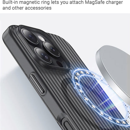Kapa Matte Magnetic Wave Grip Back Cover for Apple iPhone 16 Pro Max | [MagSafe Compatible] Wireless charging, Slim, Metal Buttons, Frosted Back Case (Grey)