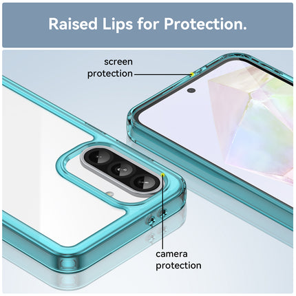 Kapa Unicorn Acrylic Clear Back Cover For Samsung Galaxy A56 | Slim Shockproof [Military Grade Protection] Hybrid Bumper Case (Blue Sides)