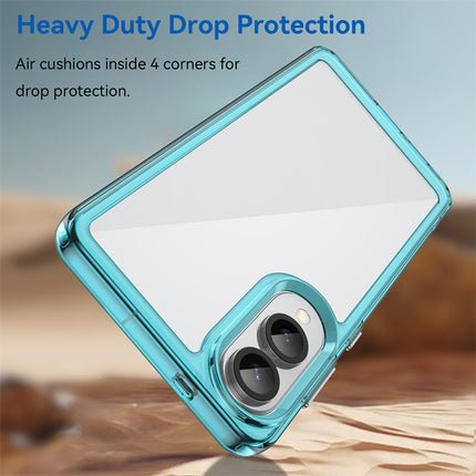 Kapa Unicorn Acrylic Clear Back Cover For Samsung Galaxy S25 Edge | Slim Shockproof [Military Grade Protection] Hybrid Bumper Case (Blue Sides) - Mobizang