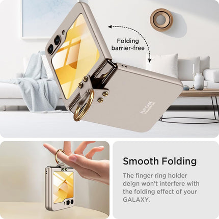 Kapa Ultra Thin PC Ring Back Case for Samsung Galaxy Flip6 / Z Flip 6 | Shockproof Slim Hard Protective Cover (Titanium)