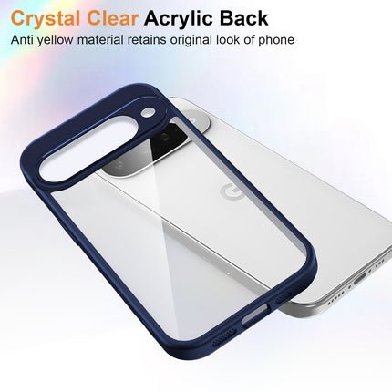 Kapa Hawkeye Clear Slim Tough Back Cover for Google Pixel 10 | Camera Lens Protector Anti Yellow Shockproof Clear Hybrid Case Cover (Blue)