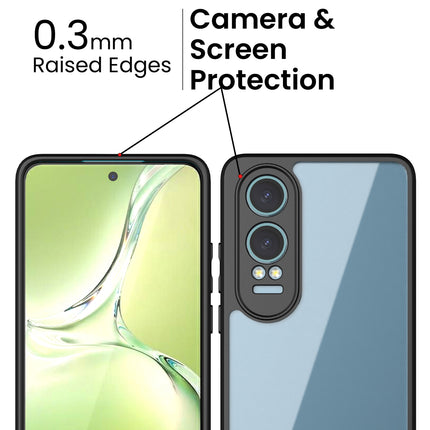 Kapa Hawkeye Clear Back Cover for OnePlus Nord CE 4 Lite | Camera Lens Protector Shockproof Slim Clear Case Cover (Black)