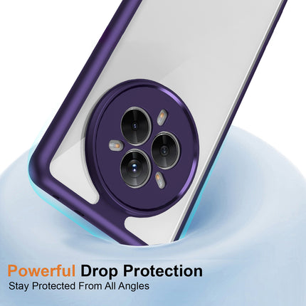 Kapa Hawkeye Clear Back Cover for Realme 14 Pro 5G | Camera Lens Protector Shockproof Slim Clear Case Cover (Purple Sides)