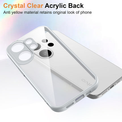 Kapa Hawkeye Clear Slim Tough Back Cover for Vivo V60 / V60e / Vivo T4 Pro 5G | Camera Lens Protector Anti Yellow Shockproof Clear Hybrid Case Cover (Grey Sides)