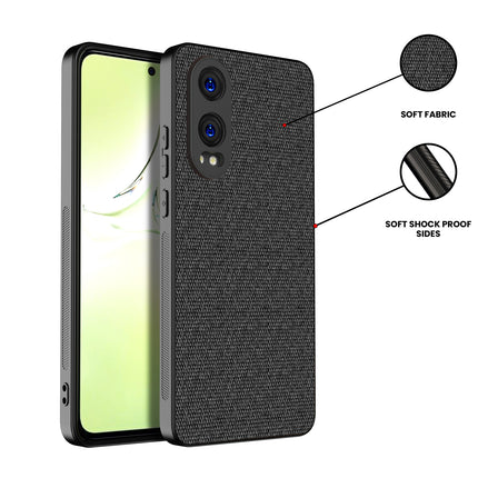 Kapa Soft Full Fabric Protective Back Case Cover for OnePlus Nord CE 4 Lite | Shockproof Slim Hard Anti Slip Back Case (Black)