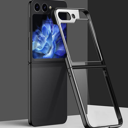 Kapa Phantom Ultra Thin Back Case for Samsung Galaxy Flip6 / Z Flip 6 | Electroplated Edges Full Body Protection Back Cover (Black)
