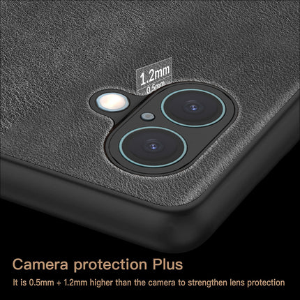 Kapa Tux Leather Back Cover for Apple iPhone 16 Plus | Slim Shockproof Camera Protection Bumper Case (Black)