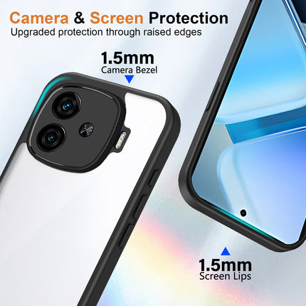 Kapa Hawkeye Clear Back Cover for iQoo Neo 10R | Camera Lens Protector Shockproof Slim Clear Case Cover (Black Sides)