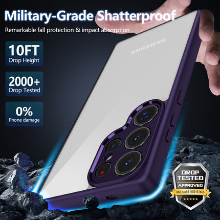 Kapa Hawkeye Clear Back Cover for Samsung Galaxy S25 Ultra | Camera Lens Protector Shockproof Slim Clear Case Cover (Purple Sides)