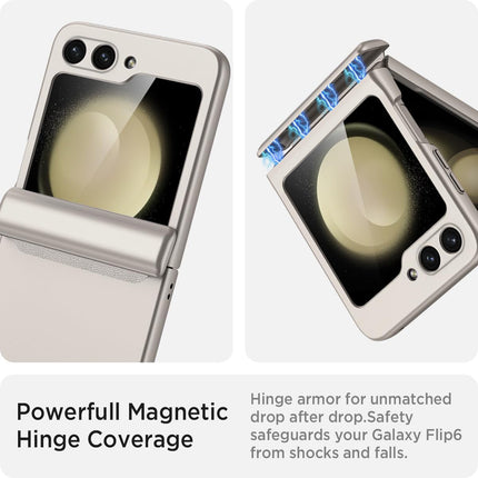 Kapa Ultra Thin Back Cover for Galaxy Z Flip6 / Z Flip 6 | With [Magnetic Hinge Protection] and Inbuilt Glass Window Protection (Titanium)