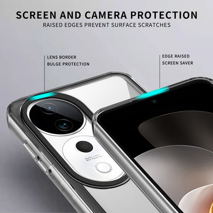 Kapa Warrior Acrylic Clear Back Cover For Vivo V31 Pro (5G) | Slim Shockproof [Military Grade Protection] Hybrid Bumper Case (Clear Sides) - Mobizang