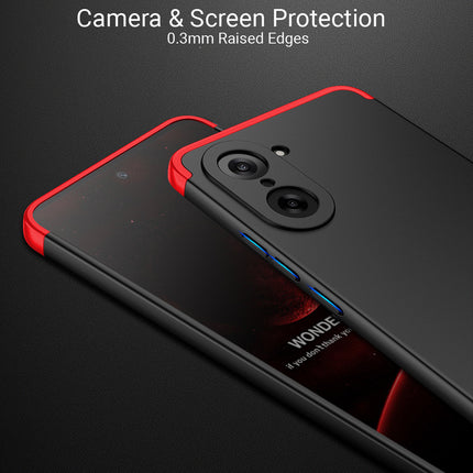 Kapa Double Dip Full 360 Protection Back Case Cover for OnePlus Nord CE 5 (Red,Black)