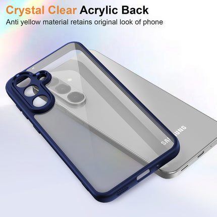 Kapa Hawkeye Clear Slim Tough Back Cover for Samsung Galaxy M56 | Camera Lens Protector Anti Yellow Shockproof Clear Hybrid Case Cover (Blue) - Mobizang