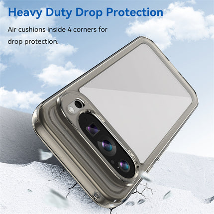 Kapa Unicorn Acrylic Clear Back Cover For Pixel 9 PRO | Slim Shockproof [Military Grade Protection] Hybrid Bumper Case (Grey Sides)