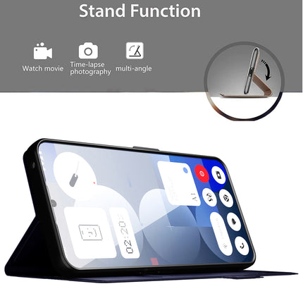 Kapa Noble Slim Magnetic Leather Flip Case Cover for Nothing Phone 3A Pro | Card Holder Stand Flip Wallet Case (Blue) - Mobizang