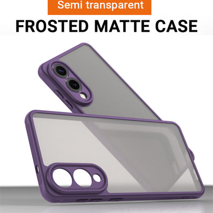 Kapa Shield Frosted Acrylic Back Cover for Samsung Galaxy S25 Edge| Hard Slim Inbuilt Camera Lens Cover Protection Shock Proof Bumper Case (Purple)
