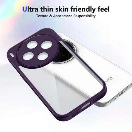 Kapa Hawkeye Clear Slim Tough Back Cover for Vivo X300 5G | Camera Lens Protector Anti Yellow Shockproof Clear Hybrid Case Cover (Purple) - Mobizang