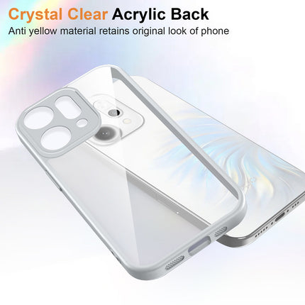 Kapa Hawkeye Clear Slim Tough Back Cover for Oppo Reno 14 Pro 5G | Camera Lens Protector Anti Yellow Shockproof Clear Hybrid Case Cover (Grey) - Mobizang