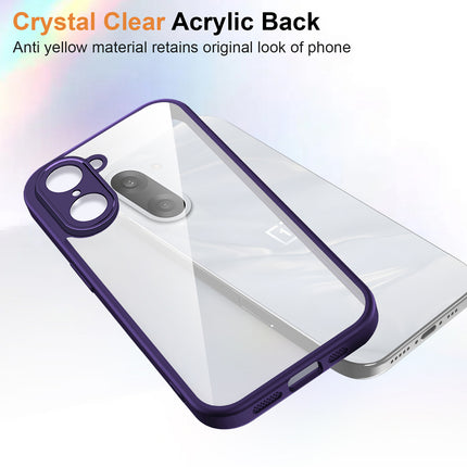 Kapa Hawkeye Clear Slim Tough Back Cover for OnePlus Nord CE 5 | Camera Lens Protector Anti Yellow Shockproof Clear Hybrid Case Cover (Purple Sides) - Mobizang