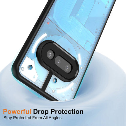 Kapa Hawkeye Clear Back Cover for Nothing Phone 3A 5G | Camera Lens Protector Shockproof Slim Clear Case Cover (Black Sides) - Mobizang