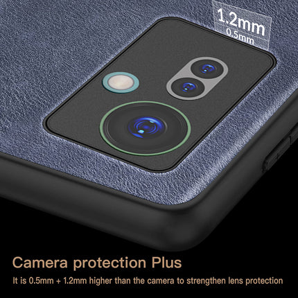 Kapa Tux Leather Back Cover for Oppo F25 Pro (5G) | Slim Shockproof Camera Protection Bumper Case (Blue)