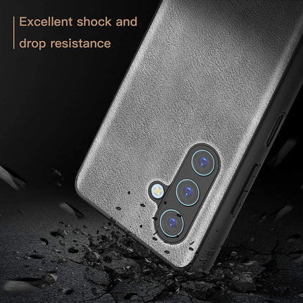 Kapa Tux Leather Back Cover for Samsung Galaxy M35 (5G) | Slim Shockproof Camera Protection Bumper Case (Grey) - Mobizang