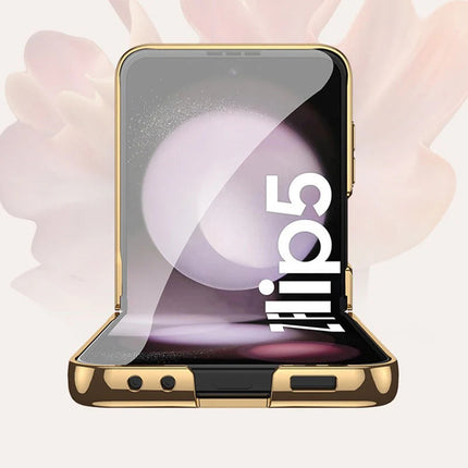 Kapa 9H Glass Back Case for Samsung Galaxy Z Flip5 / Z Flip 5,Ultra Thin Full Body Protection Folding Hard Back Cover, Black Marble