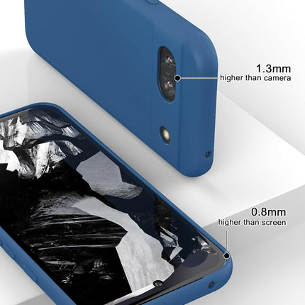 Kapa Matte Protective Lens Flexible Back Cover for Google Pixel 8A | Slim Silicone with Soft Lining Shockproof Full Body Bumper Case (Blue)