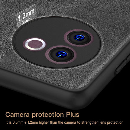 Kapa Tux Leather Back Cover for Vivo V30E (5G) | Slim Shockproof Camera Protection Bumper Case (Black)