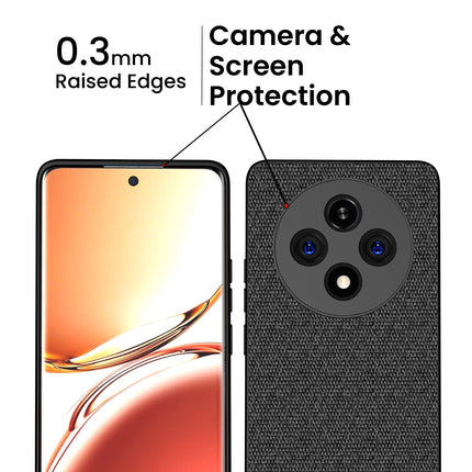 Kapa Soft Full Fabric Protective Back Case Cover for Oppo F27 Pro / Oppo F27 Pro Plus | Shockproof Slim Hard Anti Slip Back Case (Black) - Mobizang