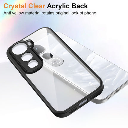 Kapa Hawkeye Clear Slim Tough Back Cover for Vivo Y400 Pro 5G | Camera Lens Protector Anti Yellow Shockproof Clear Hybrid Case Cover (Black Sides)