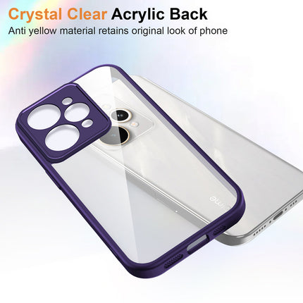 Kapa Hawkeye Clear Slim Tough Back Cover for Realme 15 Pro 5G | Camera Lens Protector Anti Yellow Shockproof Clear Hybrid Case Cover (Purple)