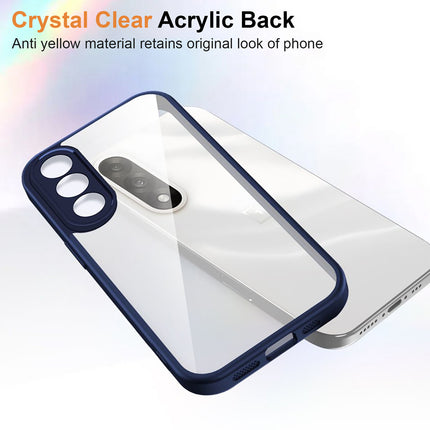 Kapa Hawkeye Clear Slim Tough Back Cover for OnePlus Nord 5 | Camera Lens Protector Anti Yellow Shockproof Clear Hybrid Case Cover (Blue Sides)