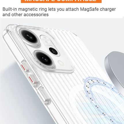 Kapa Wave Magnetic Frosted Grip Back Cover for Oppo Reno 14 Pro 5G | [MagSafe Compatible] Wireless charging, Slim, Metal Buttons Matte Finish Back Case (White) - Mobizang