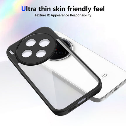 Kapa Hawkeye Clear Slim Tough Back Cover for Vivo X300 5G | Camera Lens Protector Anti Yellow Shockproof Clear Hybrid Case Cover (Black) - Mobizang