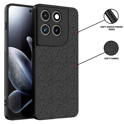 Kapa Soft Full Fabric Protective Back Case Cover for Moto Edge 70 | Shockproof Slim Hard Anti Slip Back Case (Black)