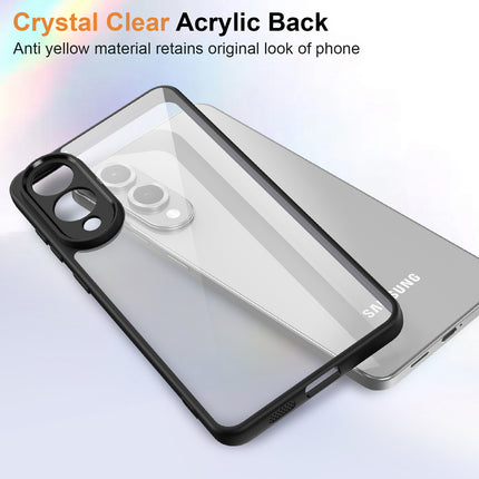 Kapa Hawkeye Clear Slim Tough Back Cover for Samsung Galaxy S25 Edge | Camera Lens Protector Anti Yellow Shockproof Clear Hybrid Case Cover (Black)