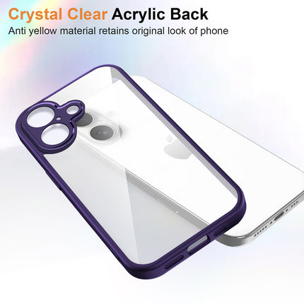 Kapa Hawkeye Clear Slim Tough Back Cover for Apple iPhone 17 | Camera Lens Protector Anti Yellow Shockproof Clear Hybrid Case Cover (Purple)