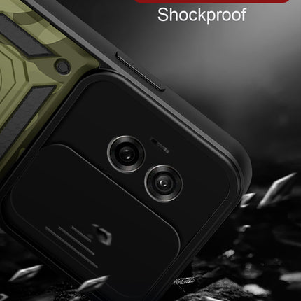 Kapa Tank Back Cover for OnePlus 13 | Inbuilt Ring + Slider Shockproof Lens Protection Bumper Back Case (Green)